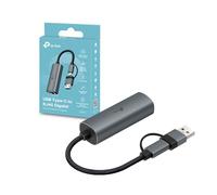 TP-Link UE310C Adattatore di Rete USB-C/USB-A a Ethernet Gigabit 10/100/1000Mbps, USB 3.0, Plug & Play, Struttura in Alluminio, Compatibile con Windows, macOS, iPadOS, Chrome OS, Linux