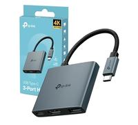 TP-Link UH3020C Hub USB-C 3 in 1, 1 HDMI 4K@60Hz, 1 USB-C PD Rapida a 100 W, 1 Porta USB-A 3.0 SuperSpeed a 5 Gbps, Supporta Mac OS, Windows 11/10/8.1/8/7, Linux OS, iPadOS, iOS, Android e Chrome OS
