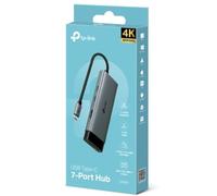 TP-Link UH7020C, HDMI 4K 60Hz, porta Gigabit RJ45, ricarica rapida da 100 W, slot per schede SD e MicroSD, velocità di trasferimento dati 5 Gbps, hub USB-C 7 in 1
