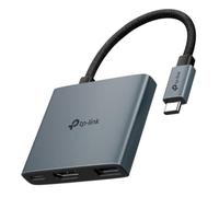 TP-Link Hub USB di tipo C 3 in 1, USB 3.0, trasferimento dati da 5 Gbps, USB A, HDMI 4K a 60Hz, ricarica rapida PD 3.0 da 100 W, connessioni espandibili, archiviazione automatica, cavo intrecciato,
