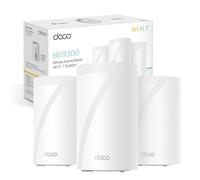 TP-Link WiFi 7 Deco BE65 Pro Router Mesh WiFi, BE9300Mbps Tri-Band, Canali 320 MHz, 2 Porte 5Gbps, Porta 2,5 Gbps, Alexa, HomeShield, MLO, Funziona con Qualsiasi ISP e Modem, 4 Antenne Interne, 3pcs
