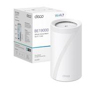 TP-Link WiFi 7 Deco BE85 Router Mesh, BE19000Mbps Tri-Band, Canali 320 MHz, Porta 10Gbps Combinata Ethernet/Fibra, Ripetitore, WiFi 7 Senza Precedenti, Alexa, Funziona con Qualsiasi ISP e Modem