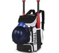 TPAID Baseball Backpack Large Capacity Softball Bag with Shoes Compartment and Fence Hook, Lightweight Baseball Equipment Bag Holds Bats, Helmets, Gloves, Hats, Clothes, Shoes