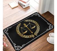 TPDODON Legge Bilancia d'oro della giustizia Porta d'ingresso Zerbino da pavimento Avvocato legale Regalo Bagno Cucina Zerbino Camera da letto Tappeto Tappeto-16x24 inch