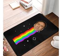 TPDODON Nicolas Cage Nyan Meme Tappetini per ingresso Pavimento anteriore Cucina esterna Bagno Zerbino Tappeto per balcone-24x36 inch