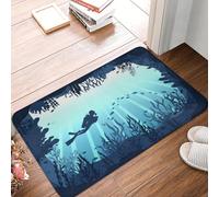 TPDODON Tappetino antiscivolo per ingresso cucina bagno giardino garage porta tappeto motivo: Deep Sea Caveran Diver-16x24 inch