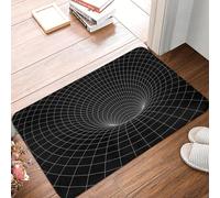 TPDODON Tappeto antiscivolo per porta da cucina bagno pavimento foro di tarlo geometrico 3D vortice soggiorno ingresso tappeto poggiapiedi-16x24 inch