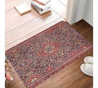 TPDODON Tappeto persiano boemo in seta per porta pavimento cucina bagno antiscivolo per interni stile boho kilim zerbino tappeto per ingresso giardino-20x32 inch