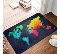 TPDODON Zerbino antiscivolo con mappa del mondo per ingresso bagno cucina tappetino per pavimento tappeto per soggiorno tappeto con storia e geografia-16x24 inch