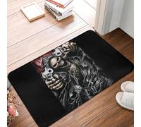 TPDODON Zerbino antiscivolo per ingresso bagno cucina porta tappeto da garage zerbino con motivo a scheletro della morte-16x24 inch