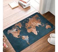 TPDODON Zerbino con mappa del mondo antiscivolo storia geografia cucina bagno soggiorno tappeto-20x32 inch
