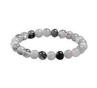 TPDRKOWJX Bracciale con perline, curativo al quarzo tormalinato nero naturale Donna Uomo Polso Perline Mala Protezione Equilibrio emotivo Regalo di sollievo dall'ansia wanglan(Beads 8mm-17cm 6.7inch)