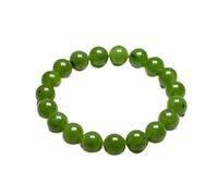 TPDRKOWJX Bracciale con perline, di guarigione naturale Gemma verde Giada nefrite canadese Braccialetti pietra for donne e uomini Gioielli meditazione filo wanglan