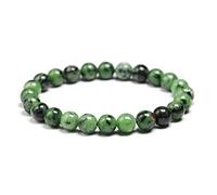 TPDRKOWJX Bracciale con perline, veri rubini verdi naturali Zoisite Pietra elastica 6 8 10mm rotonde Donna Uomo Gioielli wanglan(24cm 9.5inch-Beads 8mm)
