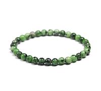 TPDRKOWJX Bracciale con perline, veri rubini verdi naturali Zoisite Pietra elastica 6 8 10mm rotonde Donna Uomo Gioielli wanglan(19cm 7.5inch-Beads 6mm)