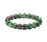 TPDRKOWJX Bracciale con perline, veri rubini verdi naturali Zoisite Pietra elastica 6 8 10mm rotonde Donna Uomo Gioielli wanglan(17cm 6.7inch-Beads 10mm)