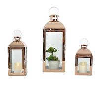 TPDRKOWJX Lanterna, Portacandele Decorativa 1pc Candeliere Lampada a Vento Centrotavola for Matrimoni Candelabri da Giardino Esterno (Oro 14X14.5X36.5CM)(Gold 10.5X11X23.5CM)
