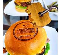 TPFOON Ferro da Stiro Personalizzato per Hamburger, Ferro da Stiro per Bistecche, Ferro da Stiro per Carne per Grigliate, Ferro da Stiro per Barbecue, Adatto per Panini in Pelle di Legno