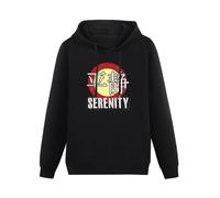 TPGHNVENT Men Long Sleeve Printed Hoodies Vintage Serenity Patch Movie TV Blue Sun Joss Whedon FireflyMen's Hoody Sweatershirt Black S