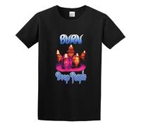 TPGHNVENT Men's Deep Purple' Burn' Cotton T Shirt Black L