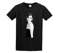 TPGHNVENT Men's Emma Watson Famouse People Emma Watson Cotton T Shirt Black M