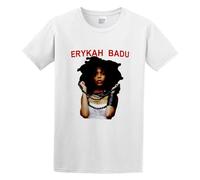 TPGHNVENT Men's Erykah Badu The Roots Hip Hop Singer Amerykah Cotton T Shirt White 3XL