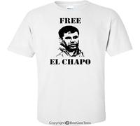 TPGHNVENT Men's Free El Chapo Guzman Sketch Silhouette Funny By Beegeetees&Reg; T-Shirts White S