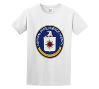 TPGHNVENT Men's Hidden City Products CIA Central Intelligence Agency Cotton T Shirt White 3XL