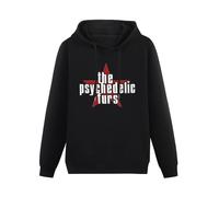 TPGHNVENT Men's Long Sleeve The Psychedelic Furs Logo Hoodies with Drawstring Pockets Black L