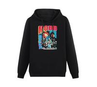 TPGHNVENT Men's Mobb-Deep The in Famous Hip-Hop Rap Long Sleeve Hooded Sweatshirt Hoodies with Drawstring Pockets Black 3XL
