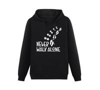 TPGHNVENT Men's Never Walk Alone Dog Paws Paw Long Sleeve Hooded Sweatshirt Hoodies with Drawstring Pockets Black M