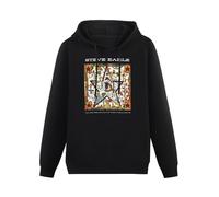 TPGHNVENT Men's Steve Earle Long Sleeve Hooded Sweatshirt Hoodies with Drawstring Pockets Black XL