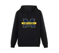 TPGHNVENT Men's University of Michigan Long Sleeve Hooded Sweatshirt Hoodies with Drawstring Pockets Black XL