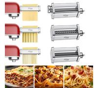 TPGSING Confezione da 3 accessori in acciaio inox per macchina per Kenwood pasta, comprensivo di taglierina per Kenwood accessori pasta fresca, rullo taglia lasagne e taglia spaghetti
