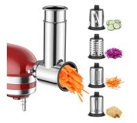 TPGSING Grattugia Verdure in Acciaio Inossidabile per Kitchenaid, Affettatrice Formaggio per Kitchenaid Accessorio, con Quattro Lame Inossidabili
