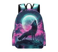 TPISLI Borsa Scolastica Howling Wolf Bambini Classe 3-5 Zaino Scuola Animal Wolves Bambine Classe 4 Cartella Scolastica Primaria Backpack, Gite Viaggio Tempo Libero