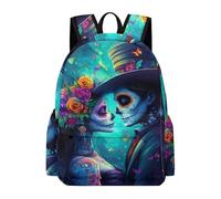 TPISLI Borsa Scolastica Skull Design 10-13 Anni Ragazzi Zaino Scuola Skeleton Illustration Ragazze Scolari Cartella Grande Capiente Capiente, School Bag per Lezioni Sport e Tempo Libero