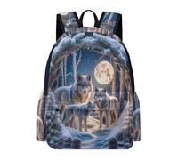 TPISLI Borsa Scolastica Wolf Bambini Classe 3-5 Zaino Scuola Animal Wolves Bambine Classe 4 Cartella Scolastica Primaria Backpack, Gite Tempo Libero Uso Quotidiano