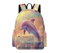 TPISLI Borsa Scuola Dolphin Pattern Studenti Bambino Zaino Scuola Sea Creature 7-15 Anni Bambina Cartella Scolastica Resistente Capiente, Daypack per Viaggio Gita e Uso Quotidiano