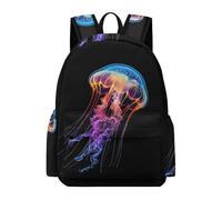 TPISLI Borsa Scuola Jellyfish Pattern Classe 3-5 Bambino Zaino Scolastico Marine Life 7-10 Anni Bambina Cartella Scolastica per Lezioni, Book Bag per Gita Escursione e Uso Quotidiano