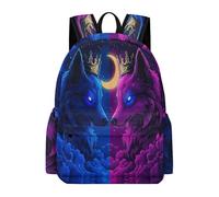 TPISLI Borsa Scuola Wolve per Bambini 7-9 Anni Zaino Scolastico Animal Wolf Bambine Classe 3-5 Cartella Impermeabile Capiente, Bookbag per Lezioni Sport e Tempo Libero