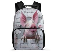 TPISLI Zainetti Cute Pig Zaino Di Viaggio Di Scuola, Zaini Animal Zainetto Ragazze Bookbag Per Ragazzi Adolescenti 28 X 16 X 40 Cm