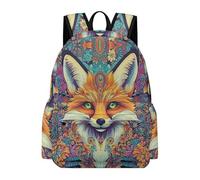 TPISLI Zainetti Fox Pattern Bambini 7-11 Anni Zainetto Animal Theme Ragazza 12 Anni Backpack Resistente Grande Tempo Libero Gita Uso Quotidiano Outdoor
