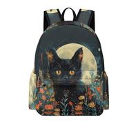TPISLI Zainetti Scolastici Kitten Ragazze Classe 6-8 Borsa Scuola Moon Animal Cat Ragazzi Classe 7-8 Cartella Scolastica Studenti School Bag, Tempo Libero Outdoor Uso Quotidiano
