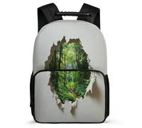 TPISLI Zainetto 3D Landscape Classe 2-4 per Ragazzi Ragazze Borsa Scuola Abstract Scenery 5-10 Anni Bookbag, Tessuto 1680D Schienale Imbottito Viaggio Uso Quotidiano