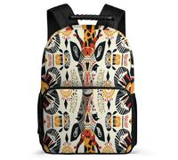 TPISLI Zainetto African Ethnic Pattern Ragazzi Ragazze 5-10 Anni Zainetto Retro Giraffe Classe 1-3 Daypack, Dettagli in Feltro Schienale Imbottito Regalo Compleanno