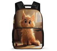 TPISLI Zainetto Cat Pattern Bambini Bambine Classe 2-4, Zaino Scolastico Animal Kitten Borsa Scolastica, Daypack, Resistente, Tasche Laterali, Viaggio Uso Quotidiano