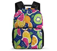 TPISLI Zainetto Colourful Fruits Motif Bambini Elementare, Zaino Scolastico Fruit Pattern Borsa Scolastica, Backpack, Resistente, Tasche Laterali, Viaggio Uso Quotidiano
