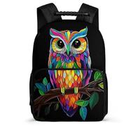 TPISLI Zainetto Colourful Owl Pattern per Bambini Bambine 5-10 Anni Zaino Scuola Bird Elementare Bookbag, Manico Robusto Resistente Leggero Viaggio Uso Quotidiano