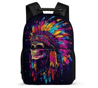 TPISLI Zainetto Colourful Skeleton Classe 1-3 per Ragazzo Ragazza Borsa Scolastica Skull Print 7-12 Anni School Bag, Schienale Imbottito Resistente Leggero Ritorno a Scuola